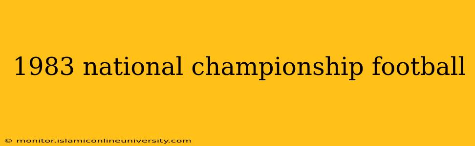1983 national championship football