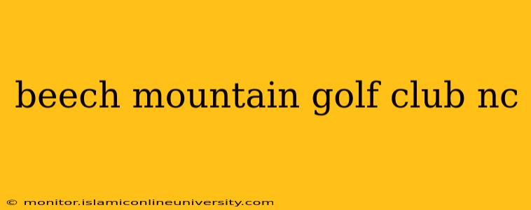 beech mountain golf club nc