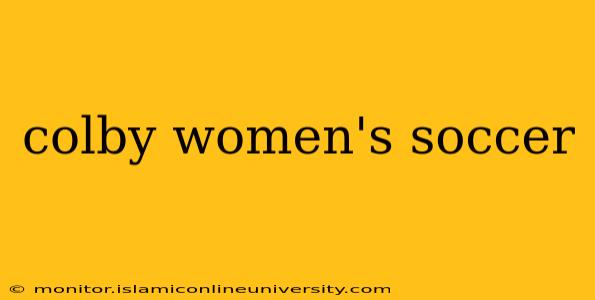 colby women's soccer