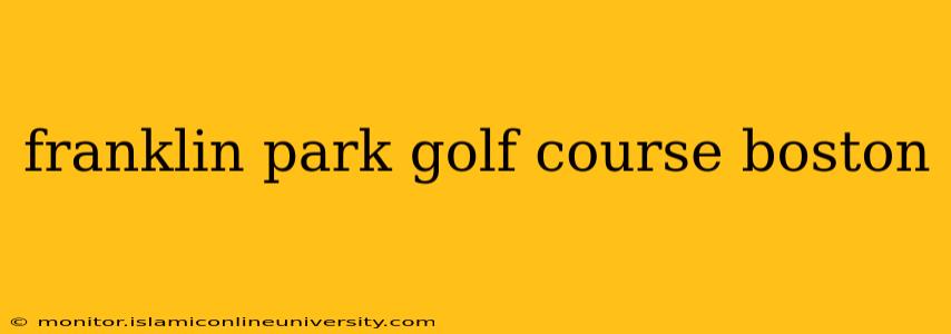 franklin park golf course boston