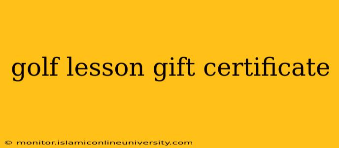 golf lesson gift certificate