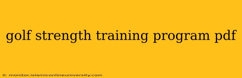 golf strength training program pdf