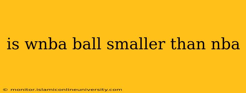 is wnba ball smaller than nba