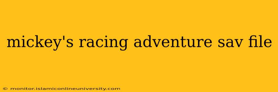 mickey's racing adventure sav file