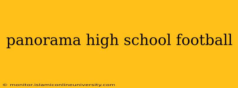 panorama high school football