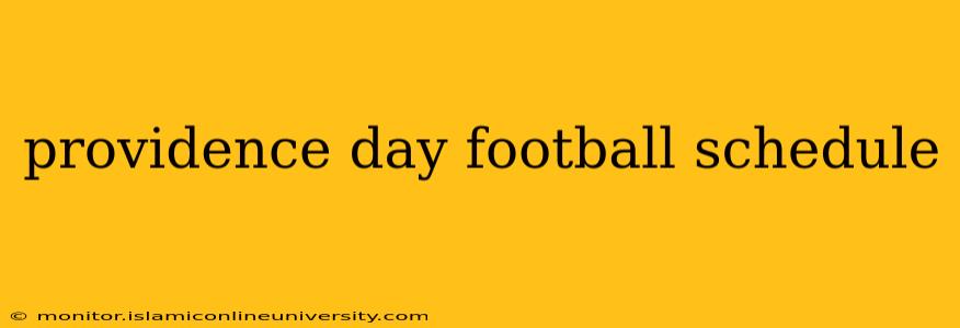 providence day football schedule