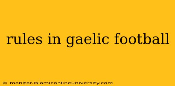 rules in gaelic football