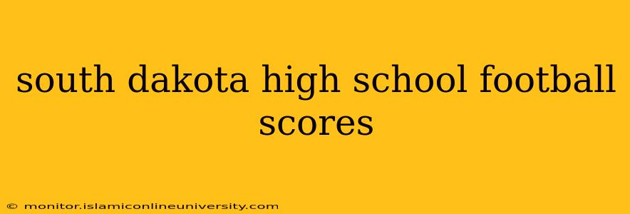 south dakota high school football scores